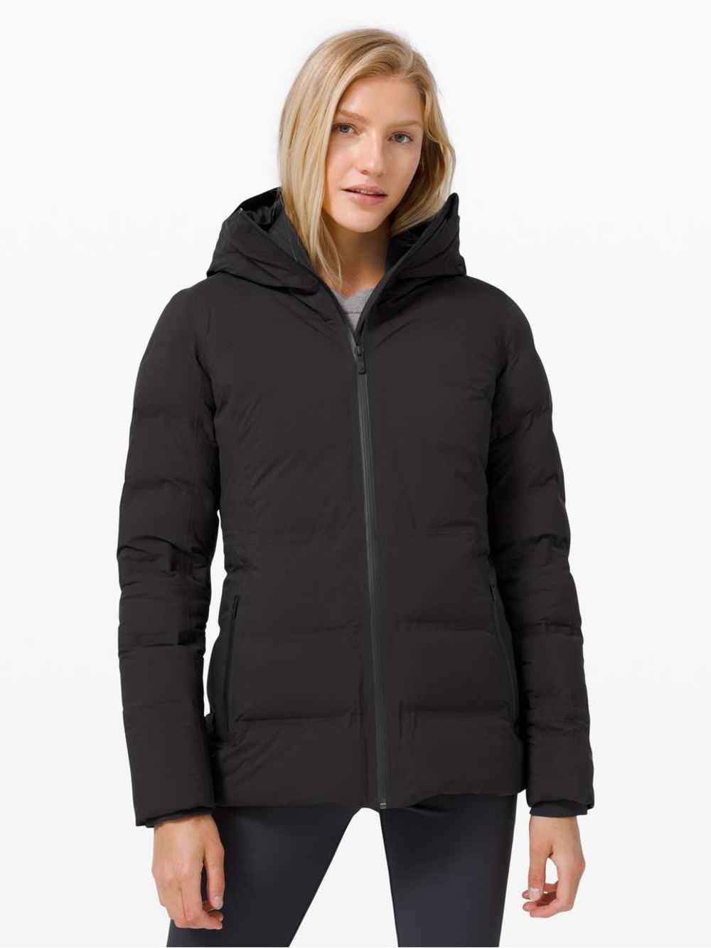 lululemon athletica Black Hooded Lululemon Sleet Street Jacket